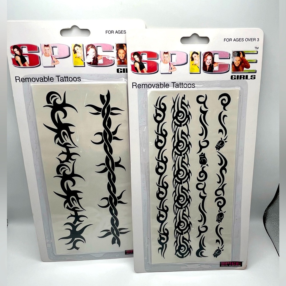 Vtg 1997 Spice Girls Official Merchandise Removable Tattoos X2 - NIP Y2K 90s